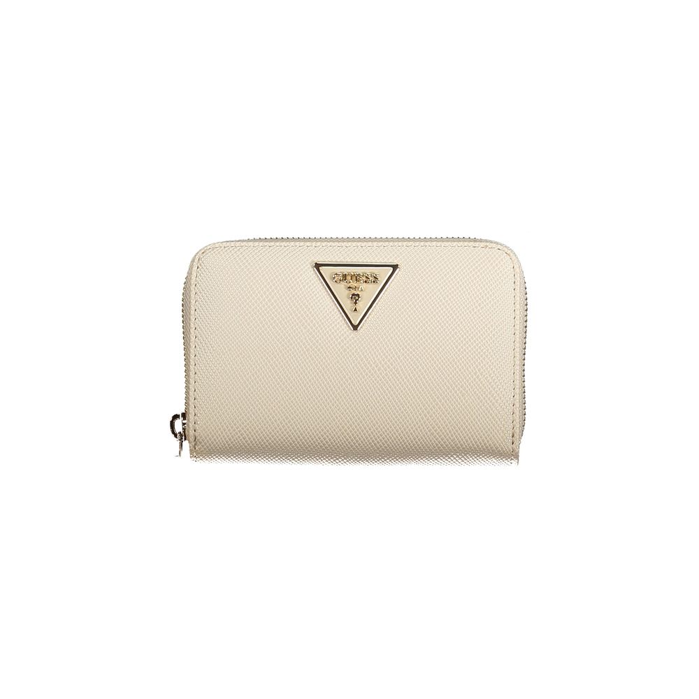 Beige Polyurethane Women Wallet