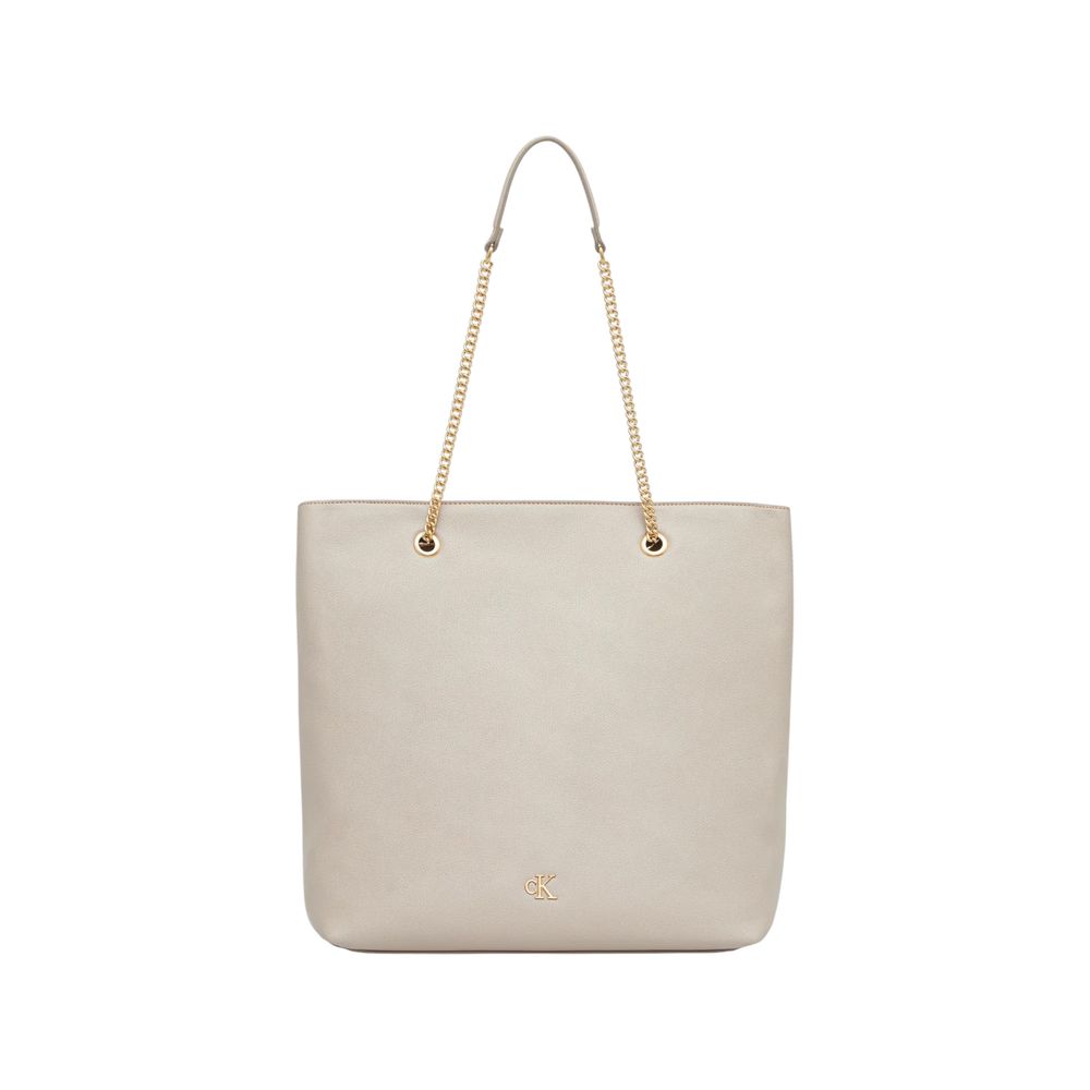 Beige Polyethylene Handbag