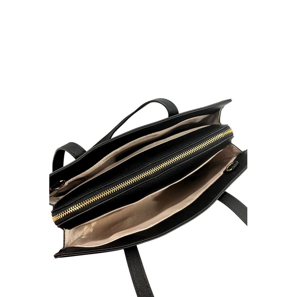 Černá dámská taška přes rameno z PU kůže