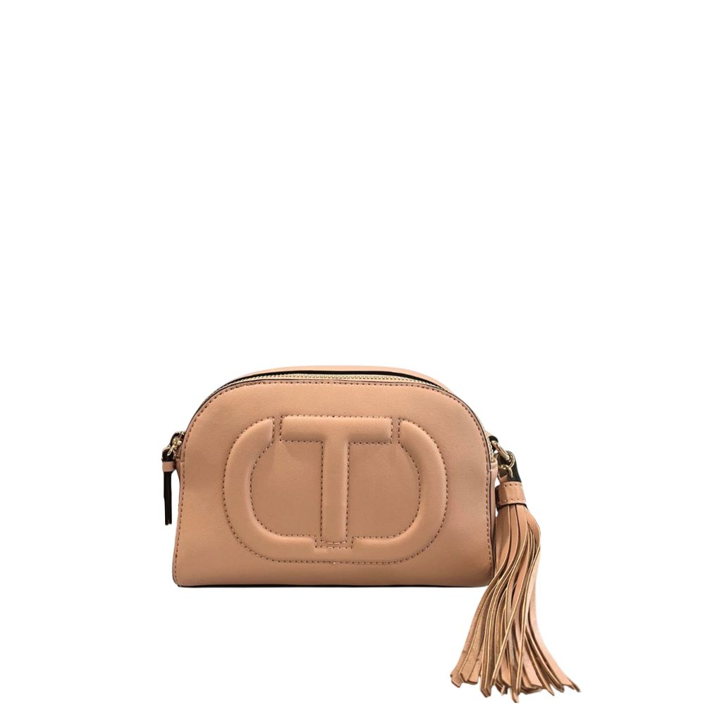 Růžová dámská crossbody kabelka z umělé kůže