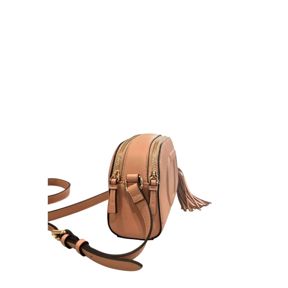 Růžová dámská crossbody kabelka z umělé kůže
