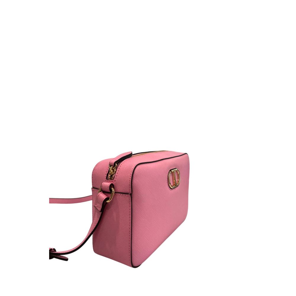 Růžová PU dámská crossbody kabelka
