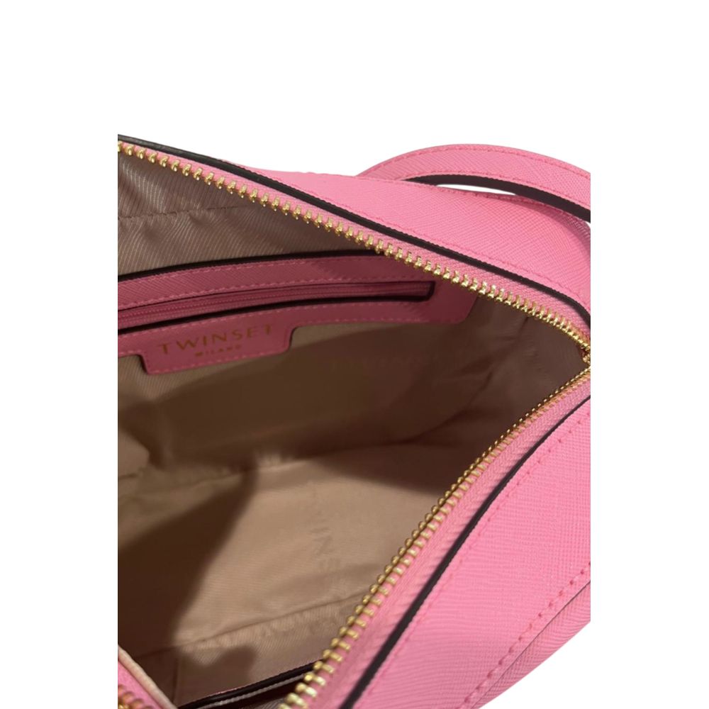 Růžová PU dámská crossbody kabelka