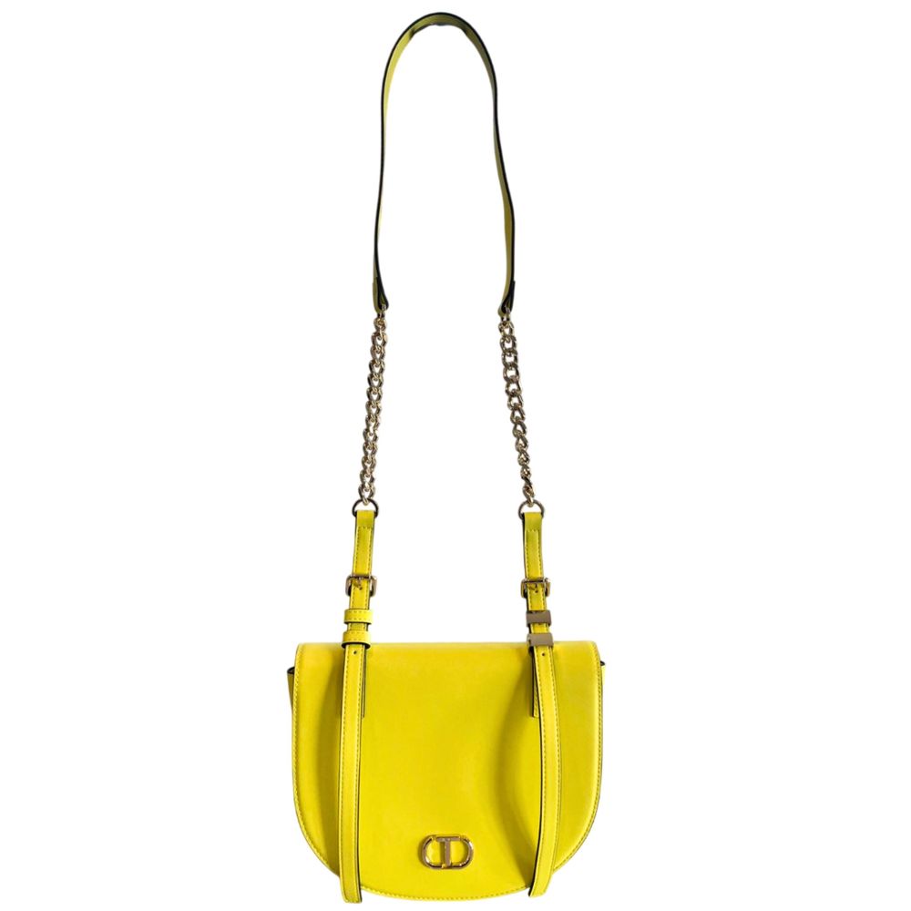 Žlutá PU dámská crossbody kabelka