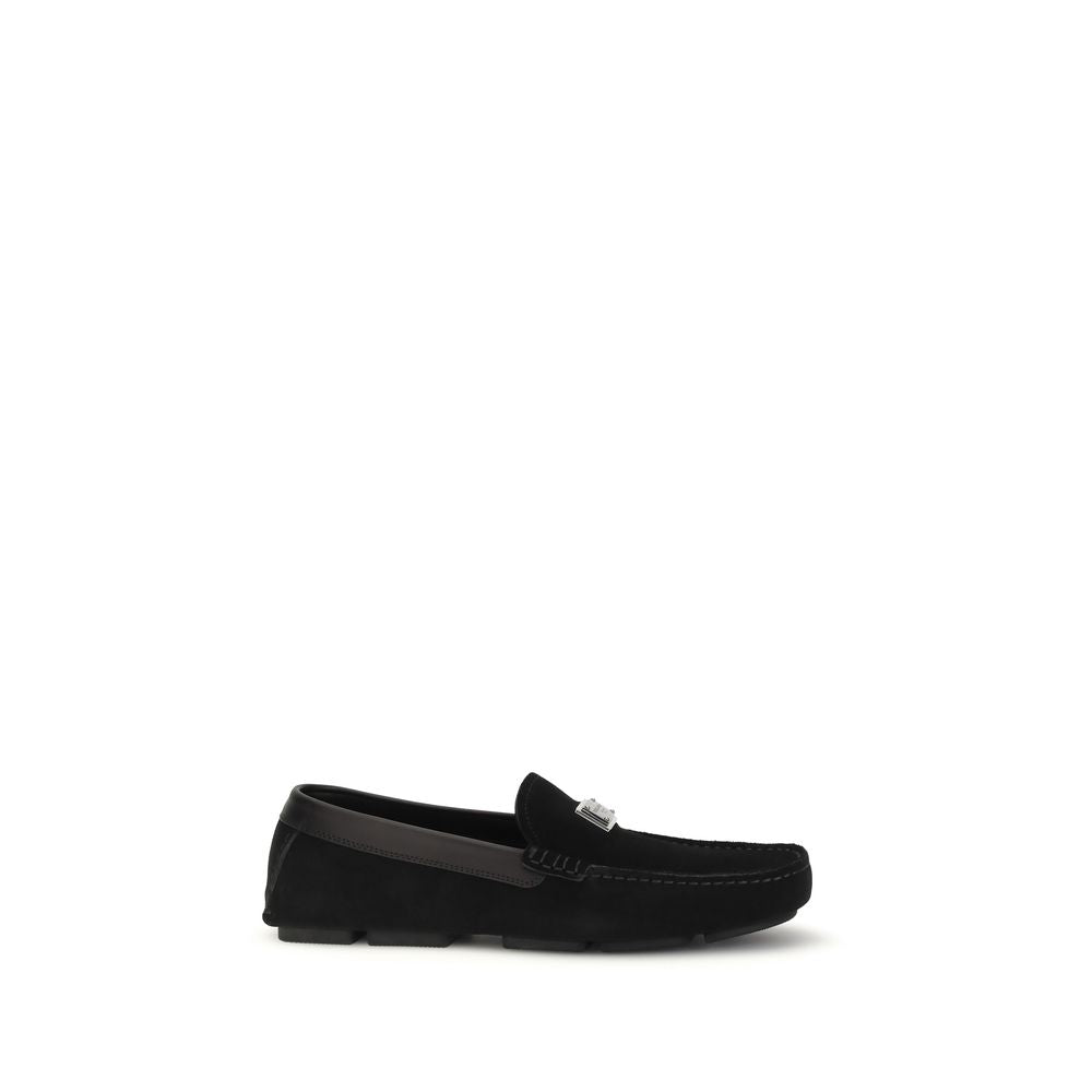 Black Calf Leather Bos Taurus Slip-On Loafers