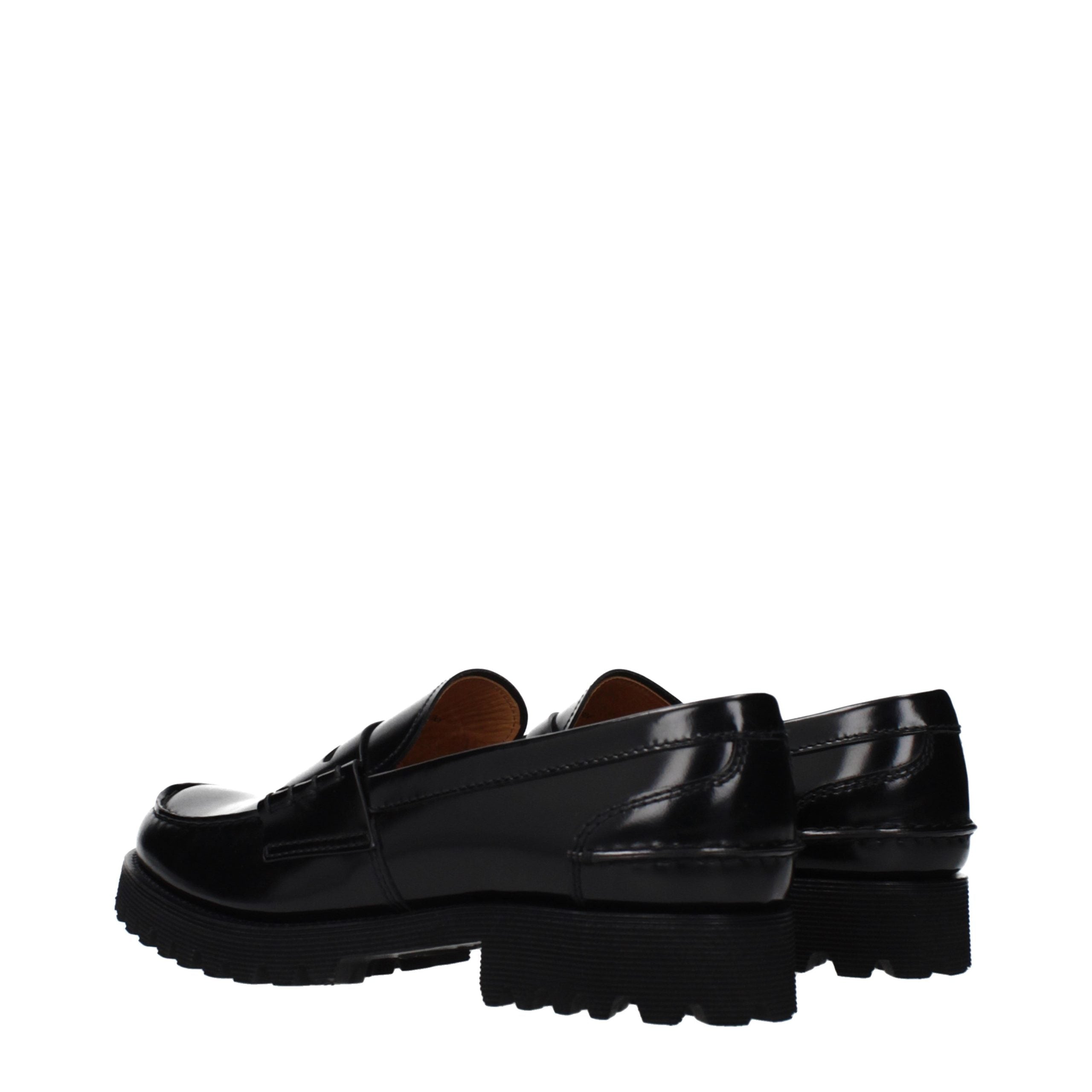 Black Leather Slip-On Loafers