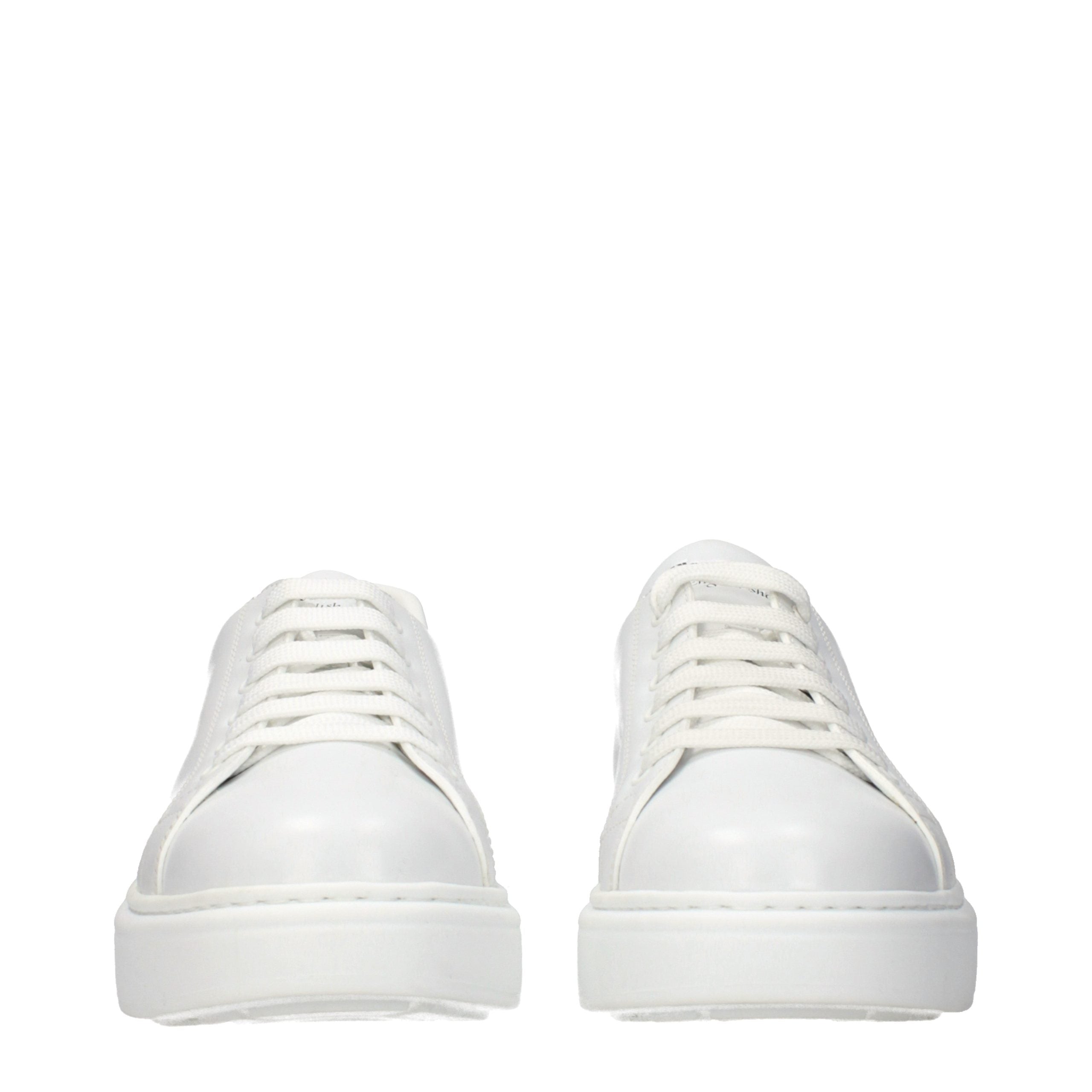 White Leather Low Top Sneakers