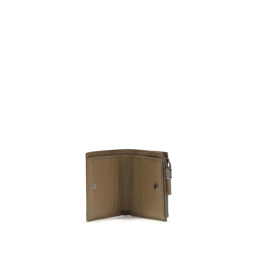 Beige Calf Leather Bos Taurus Wallet