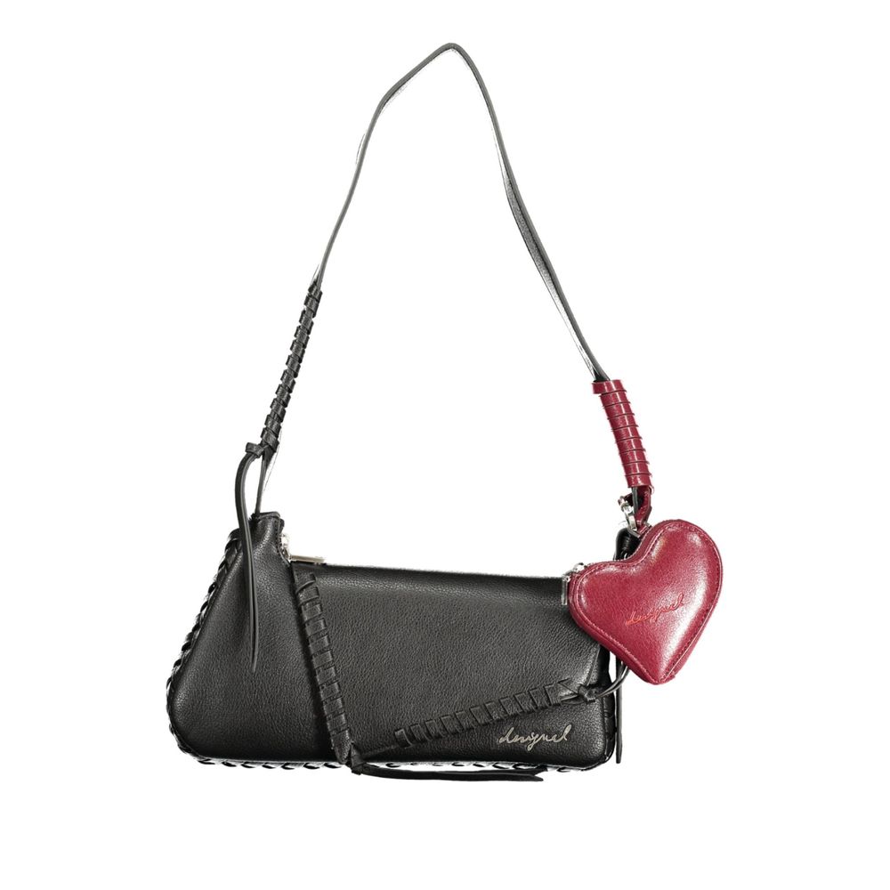Black Polyurethane Women Handbag