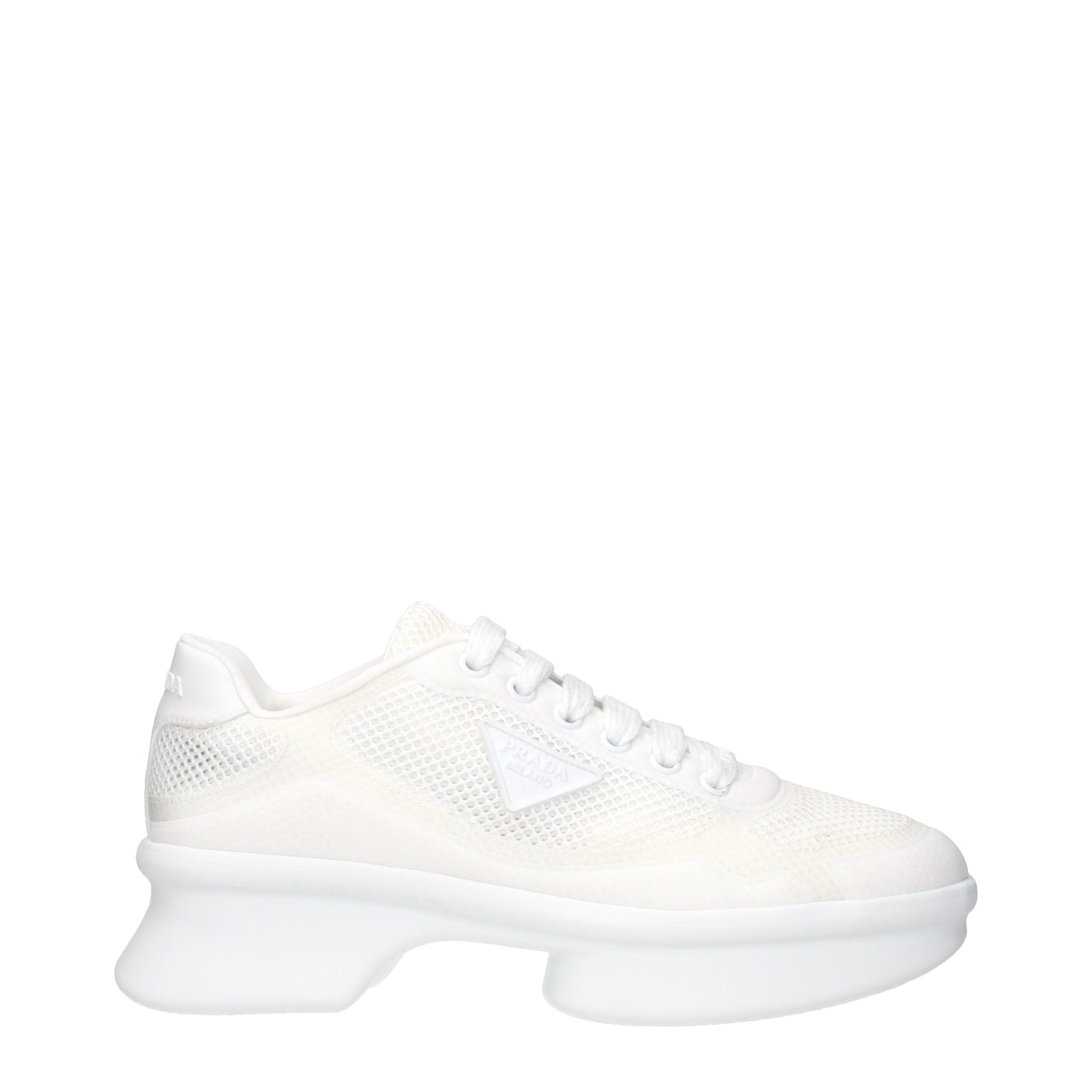 White Fabric Athletic Sneakers