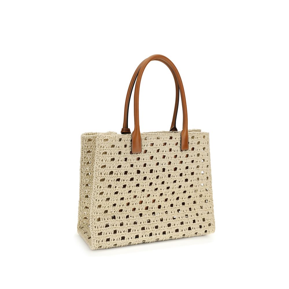 Beige Cotton Shoulder Bag