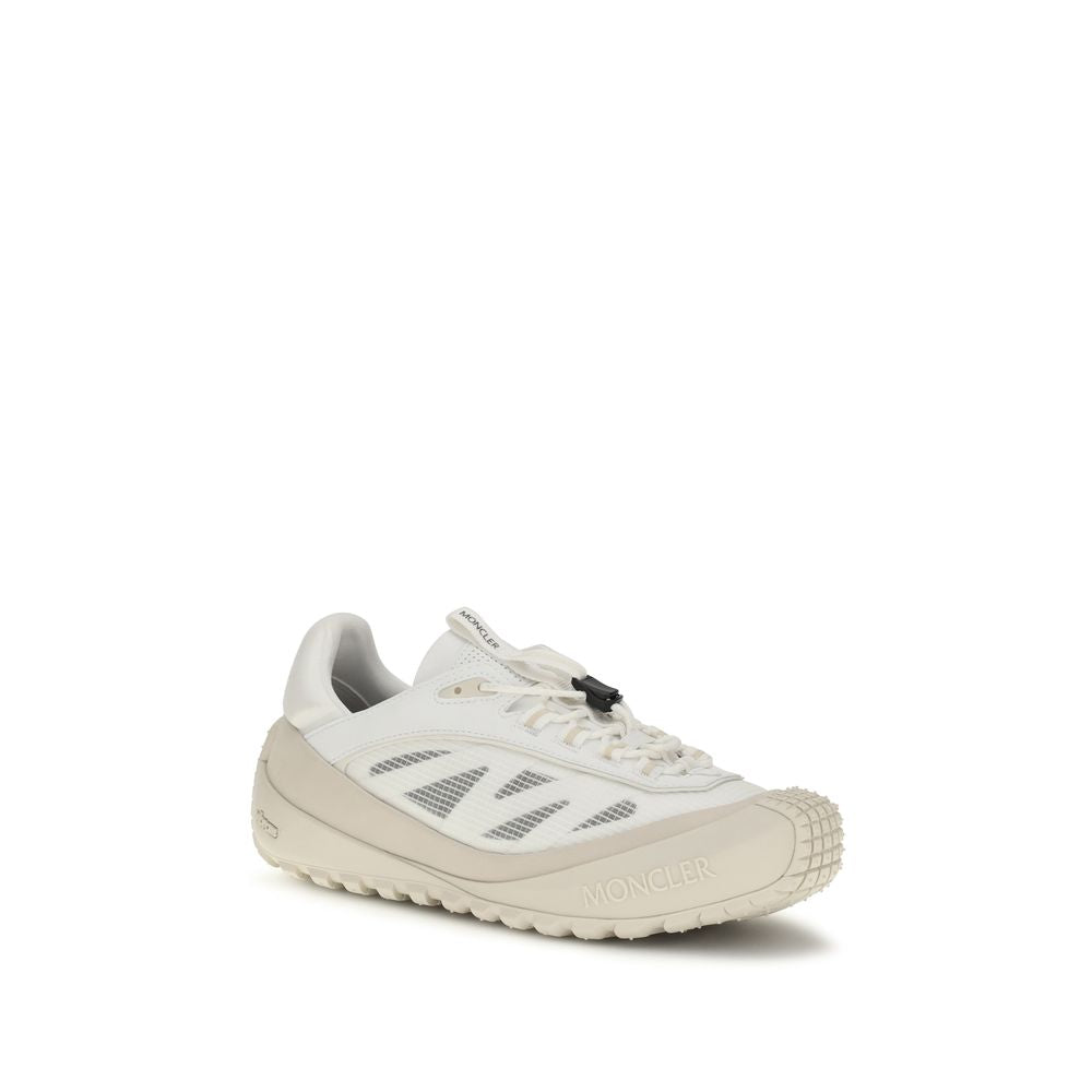 White Polyester Athletic Sneakers