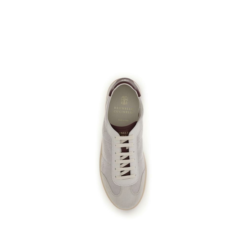 Beige Calf Leather Bos Taurus Low Top Sneakers