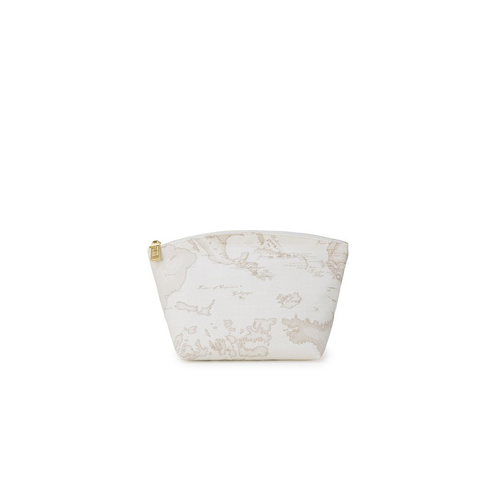 White Polyester Clutch Bag