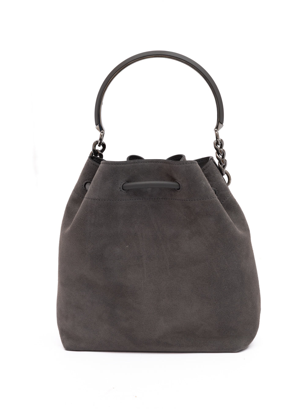 Dark Grey Bon Bon Suede Bucket