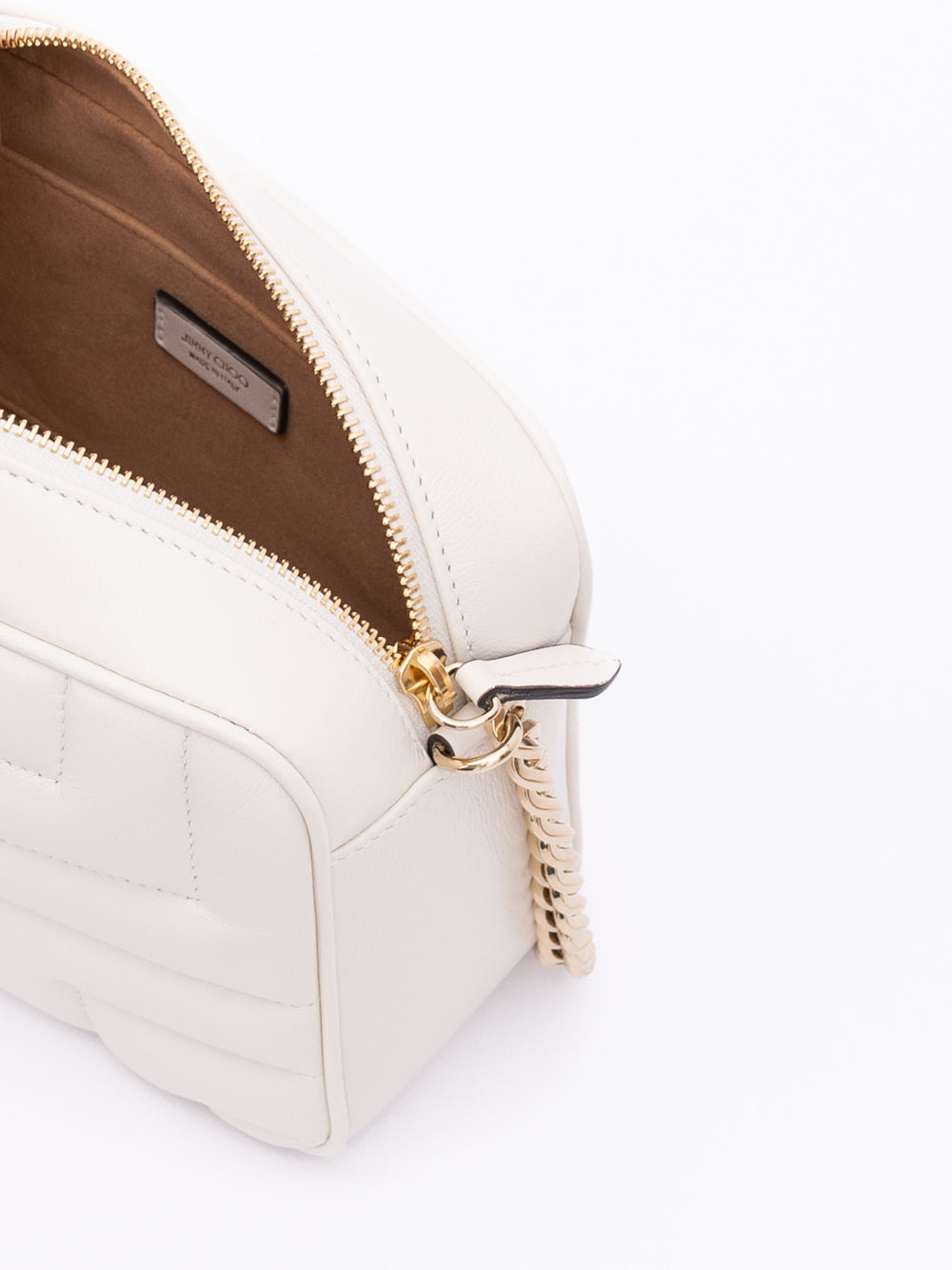 White Leather Avenue Camera Crossbody Bag