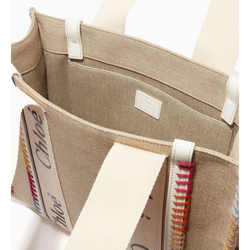 Beige Wool Tote Bag