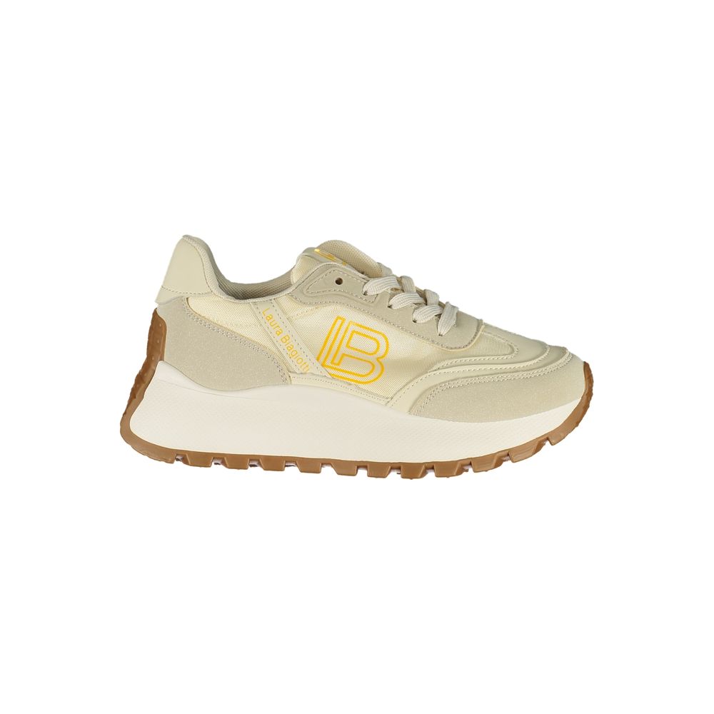 Béžová dámská obuv typu sneaker z polyuretanu