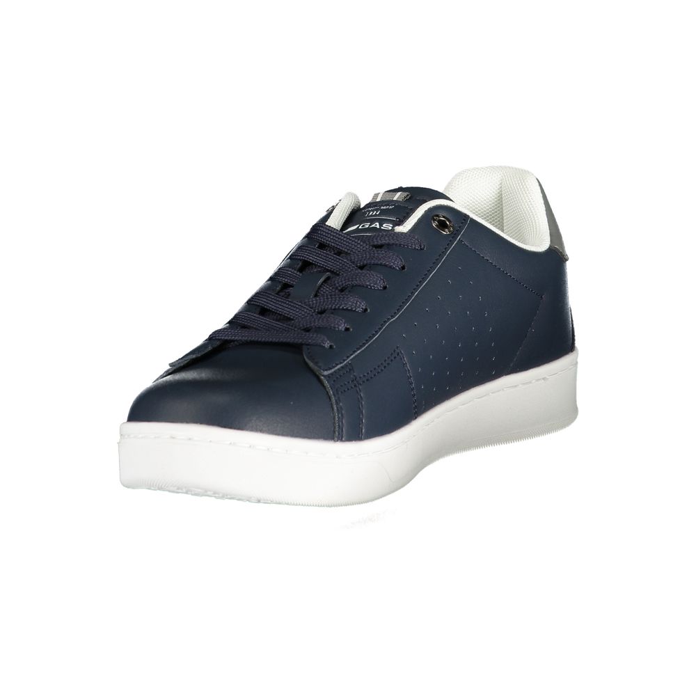 Blue Polyurethane Men Sneaker