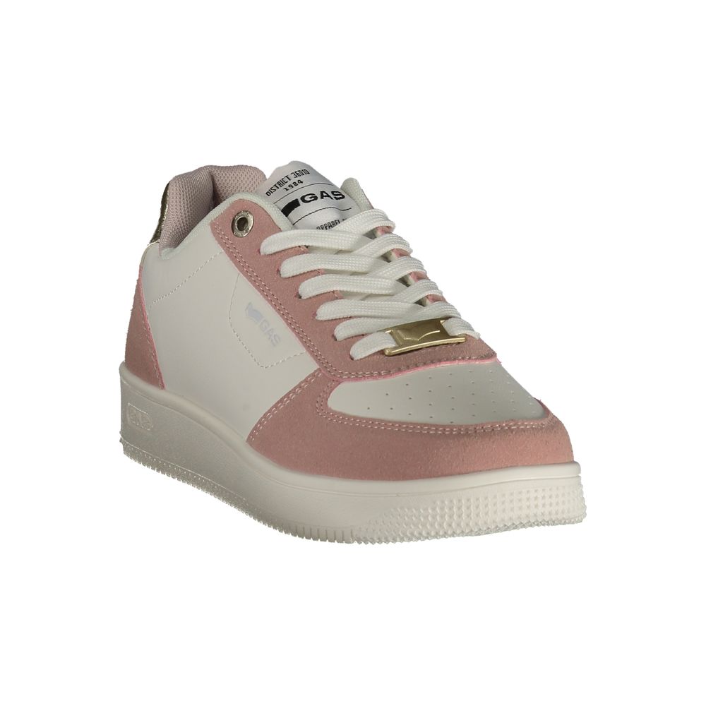 White Polyurethane Women Sneaker