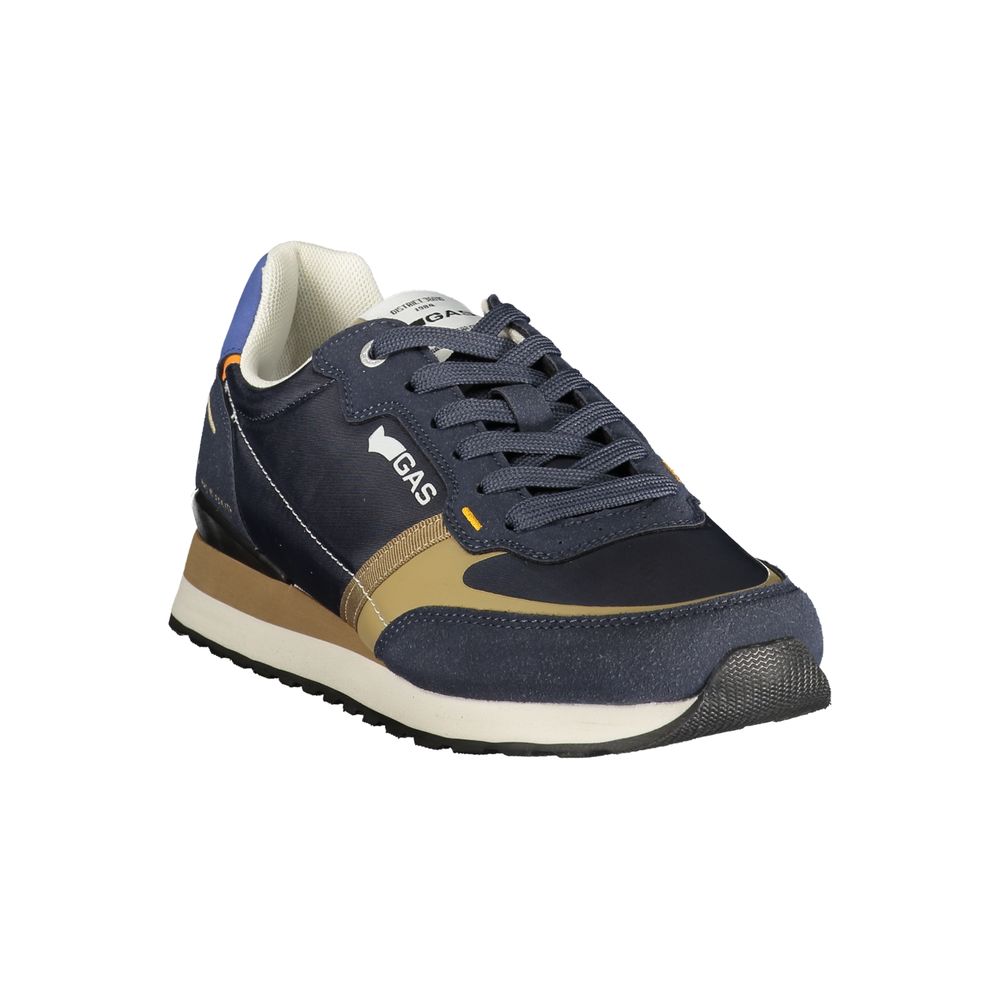 Blue Polyurethane Men Sneaker