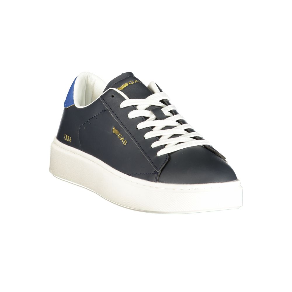 Blue Polyurethane Men Sneaker