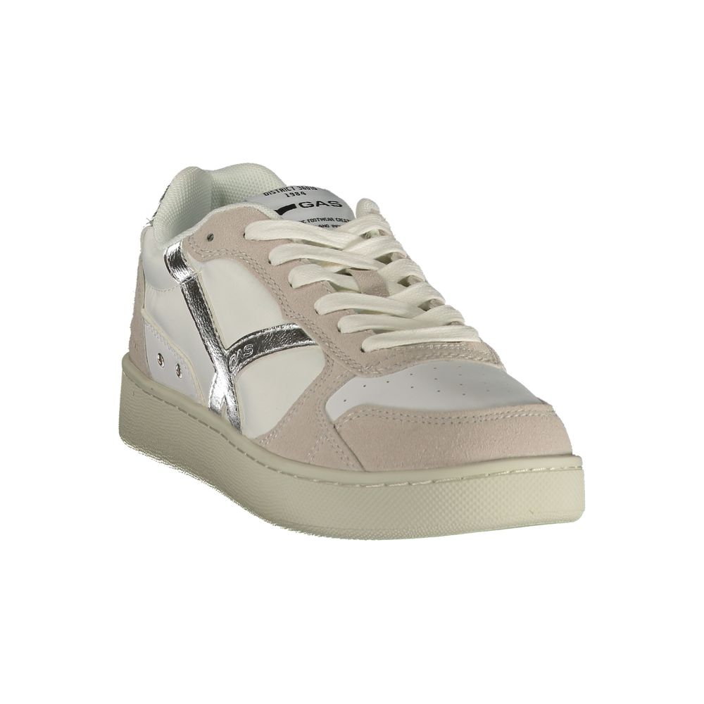 White Polyurethane Women Sneaker