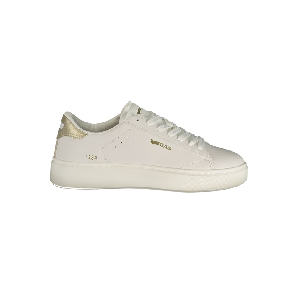White Polyurethane Women Sneaker