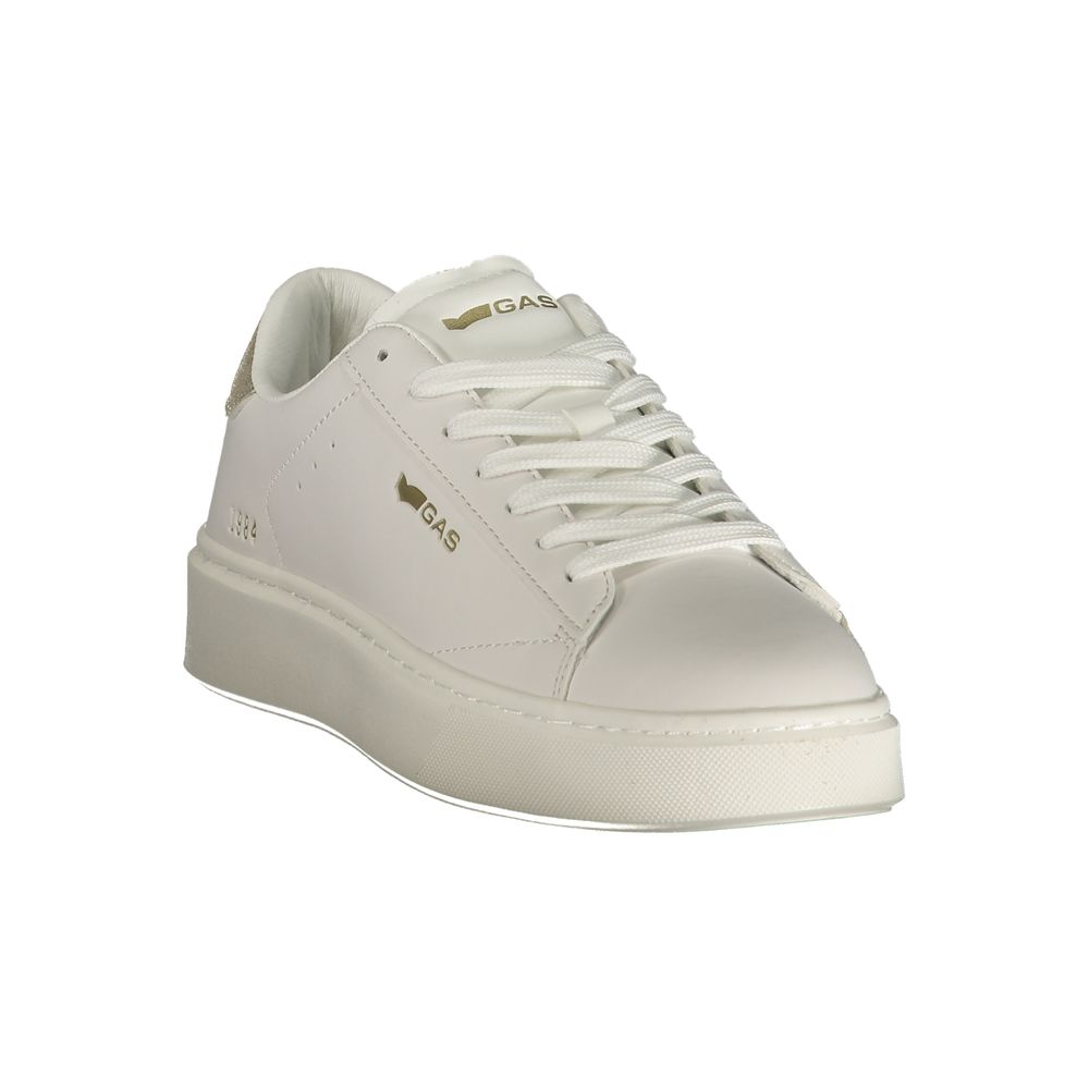 White Polyurethane Women Sneaker