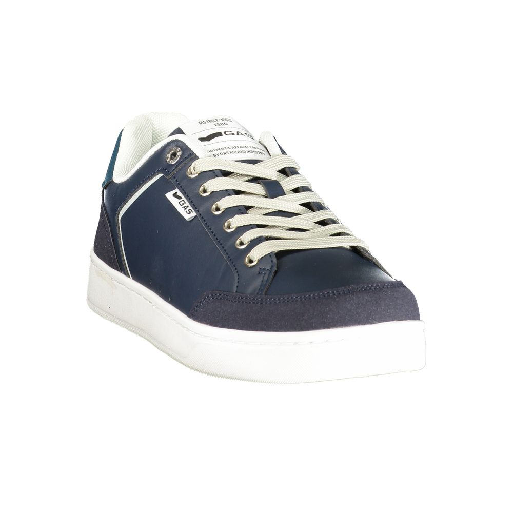 Blue Polyurethane Men Sneaker