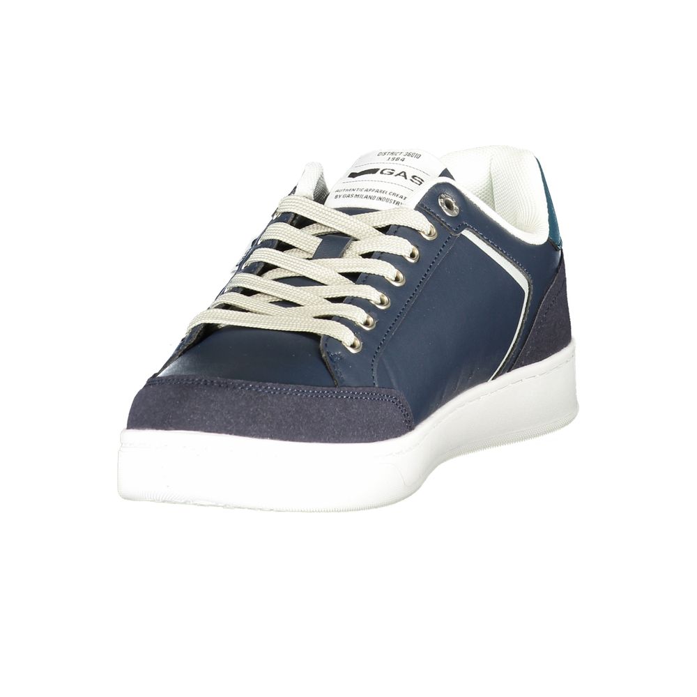 Blue Polyurethane Men Sneaker