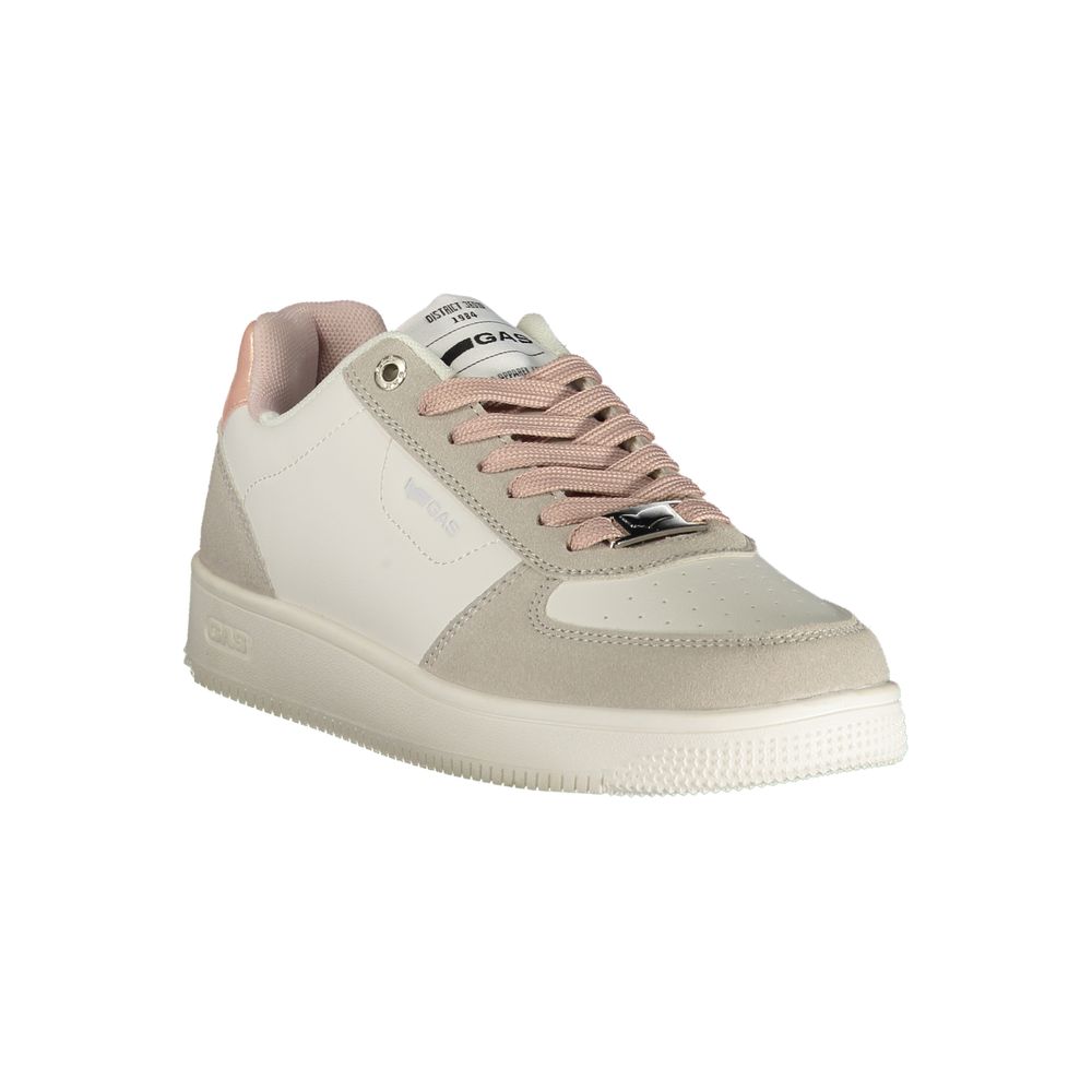 White Polyurethane Women Sneaker