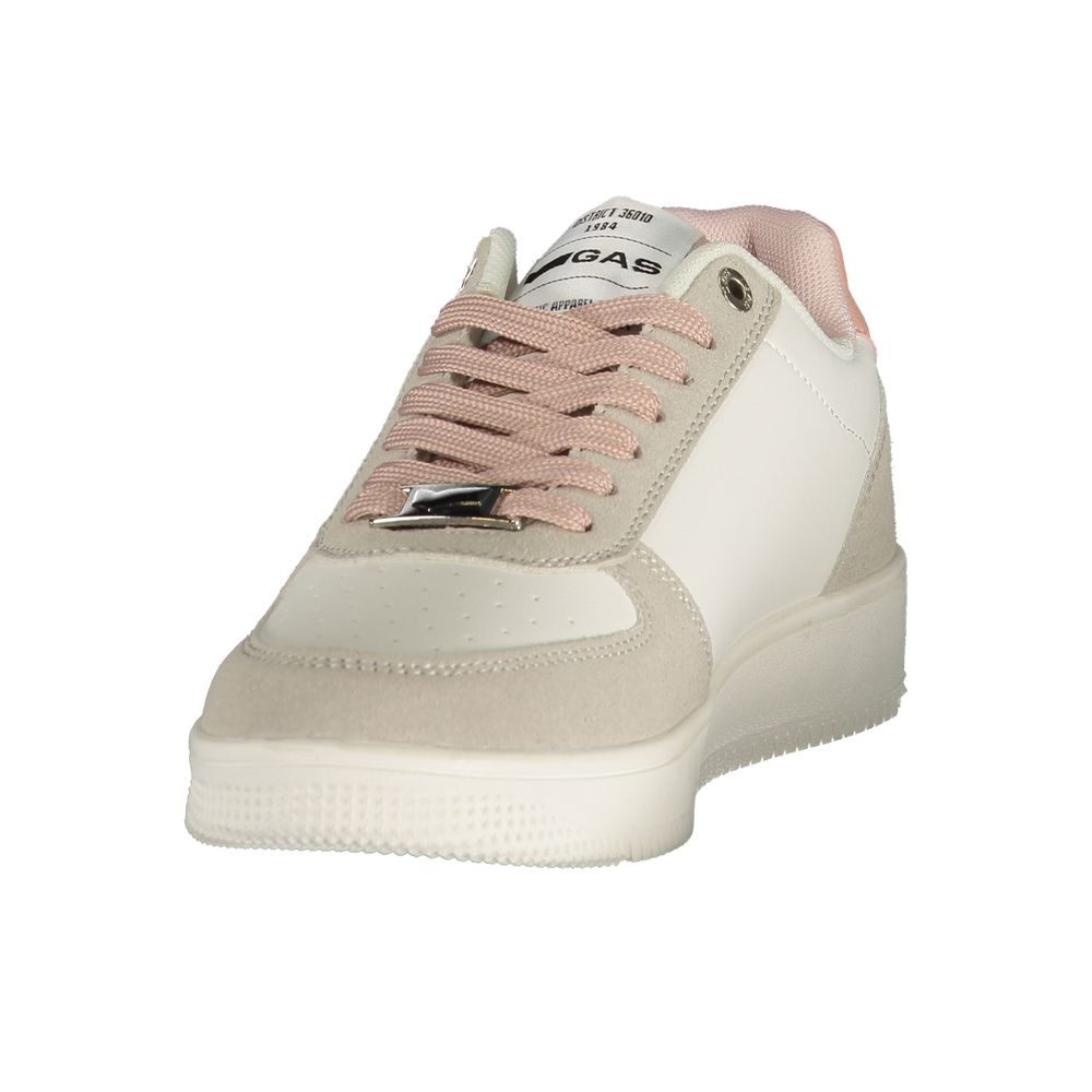 White Polyurethane Women Sneaker