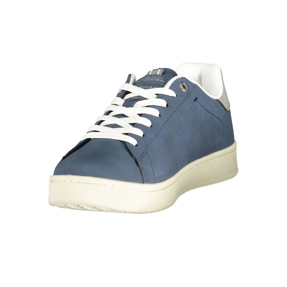 Blue Polyurethane Men Sneaker