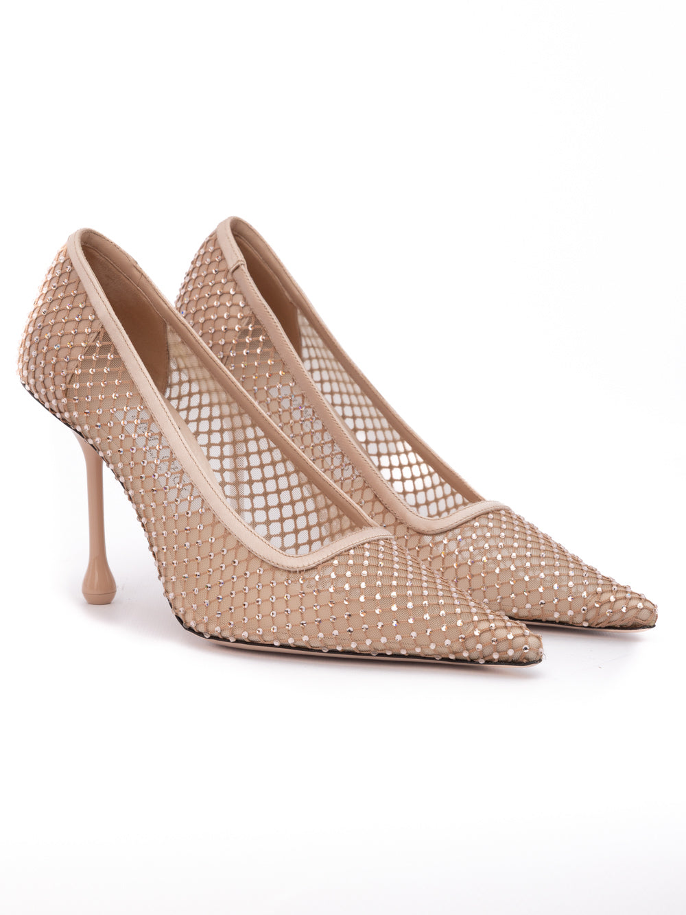Lodičky Powder Pink Mesh Satin Crystal Ixia 95