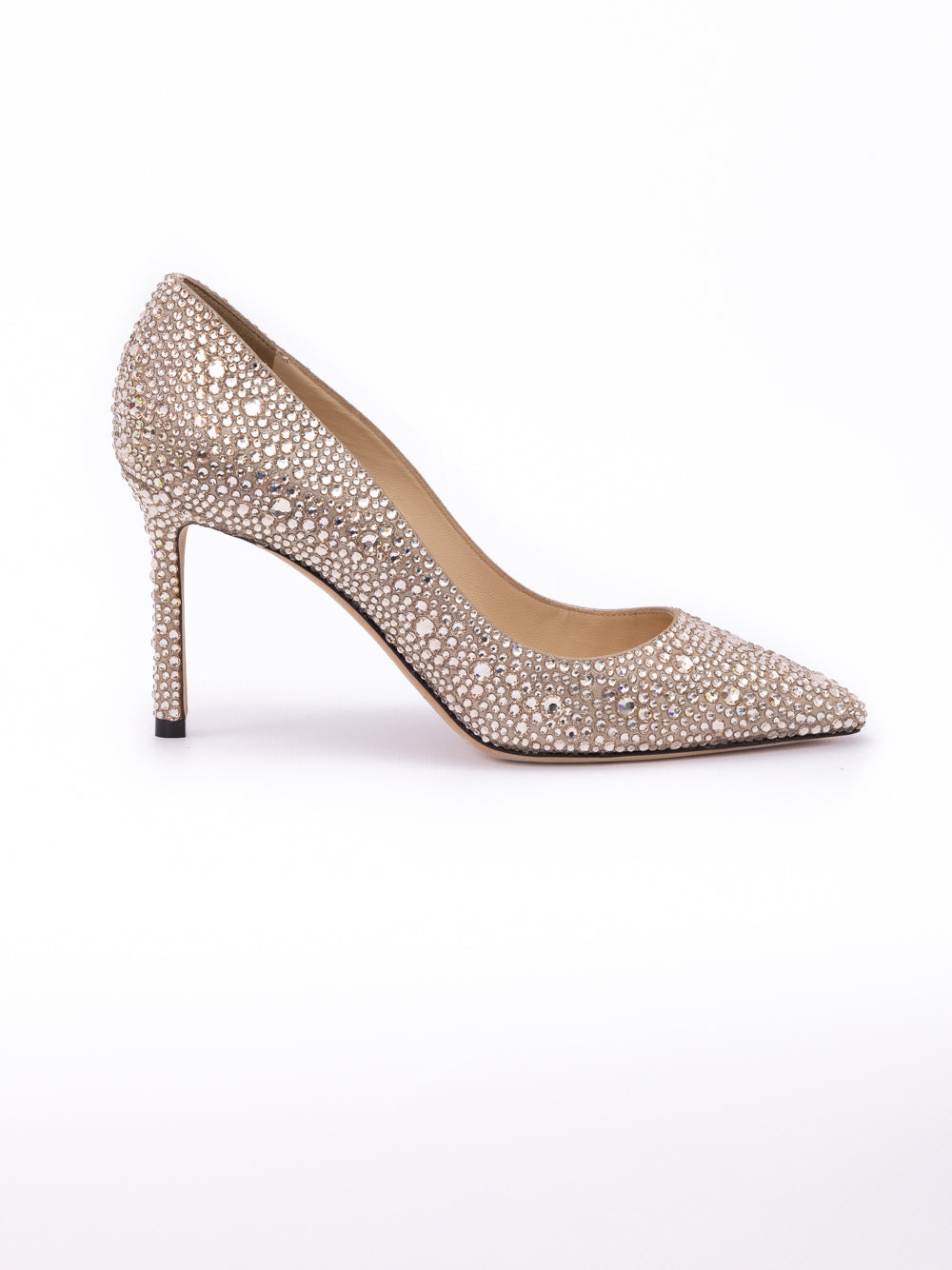 Lodičky Honey Gold Shimmer Suede Crystals Romy 85