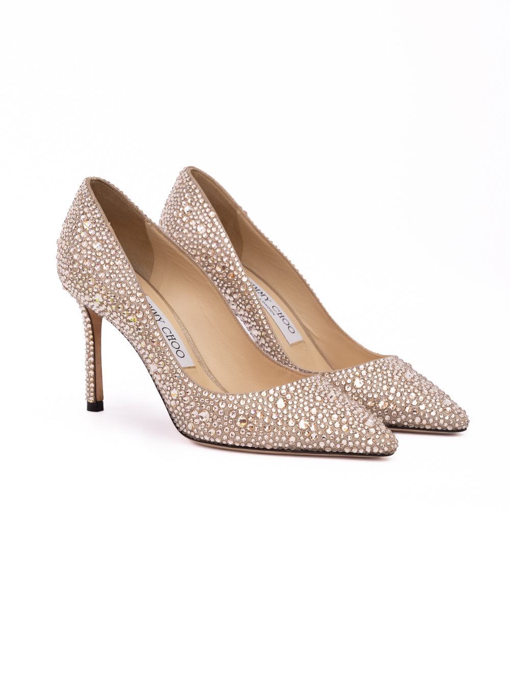 Lodičky Honey Gold Shimmer Suede Crystals Romy 85