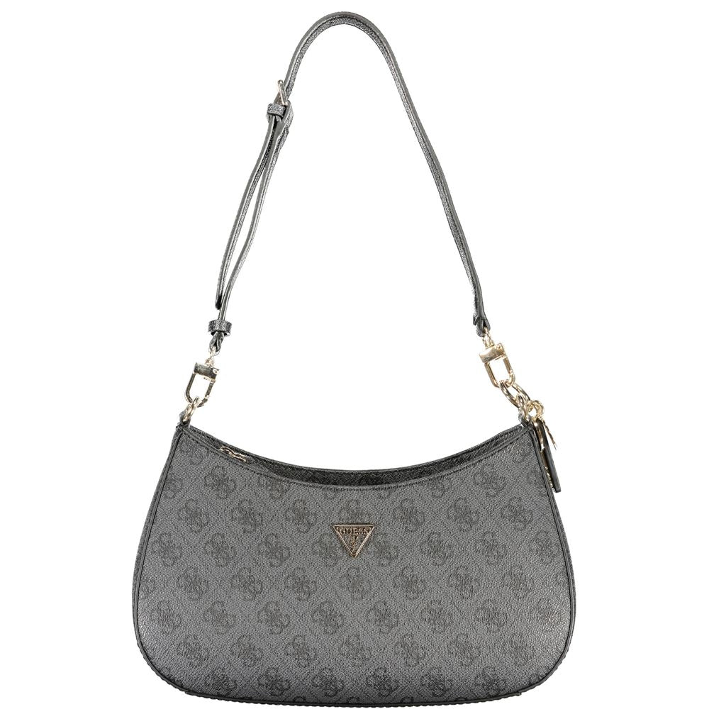 Black Polyurethane Women Handbag