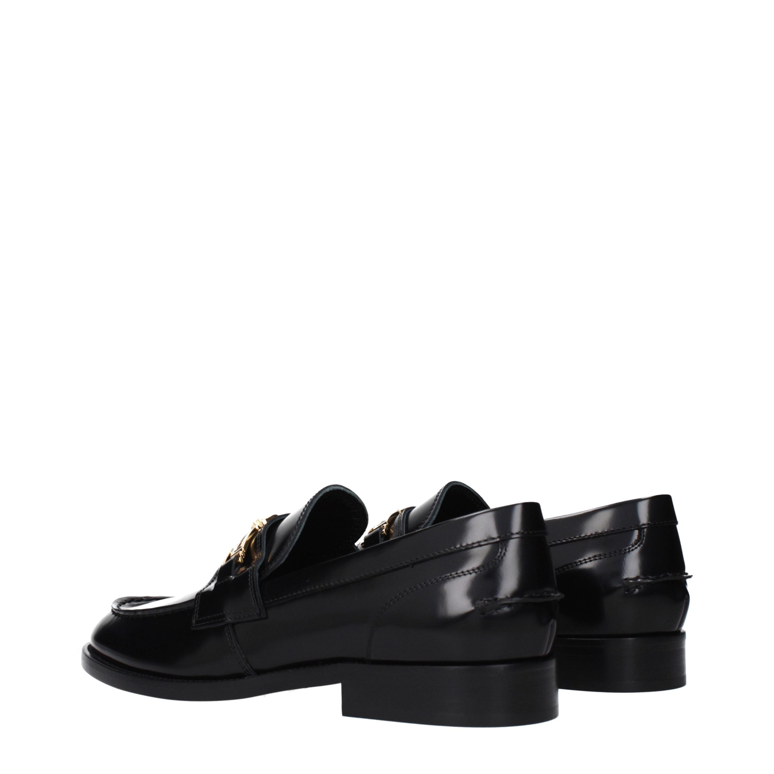 Black Leather Slip-On Loafers
