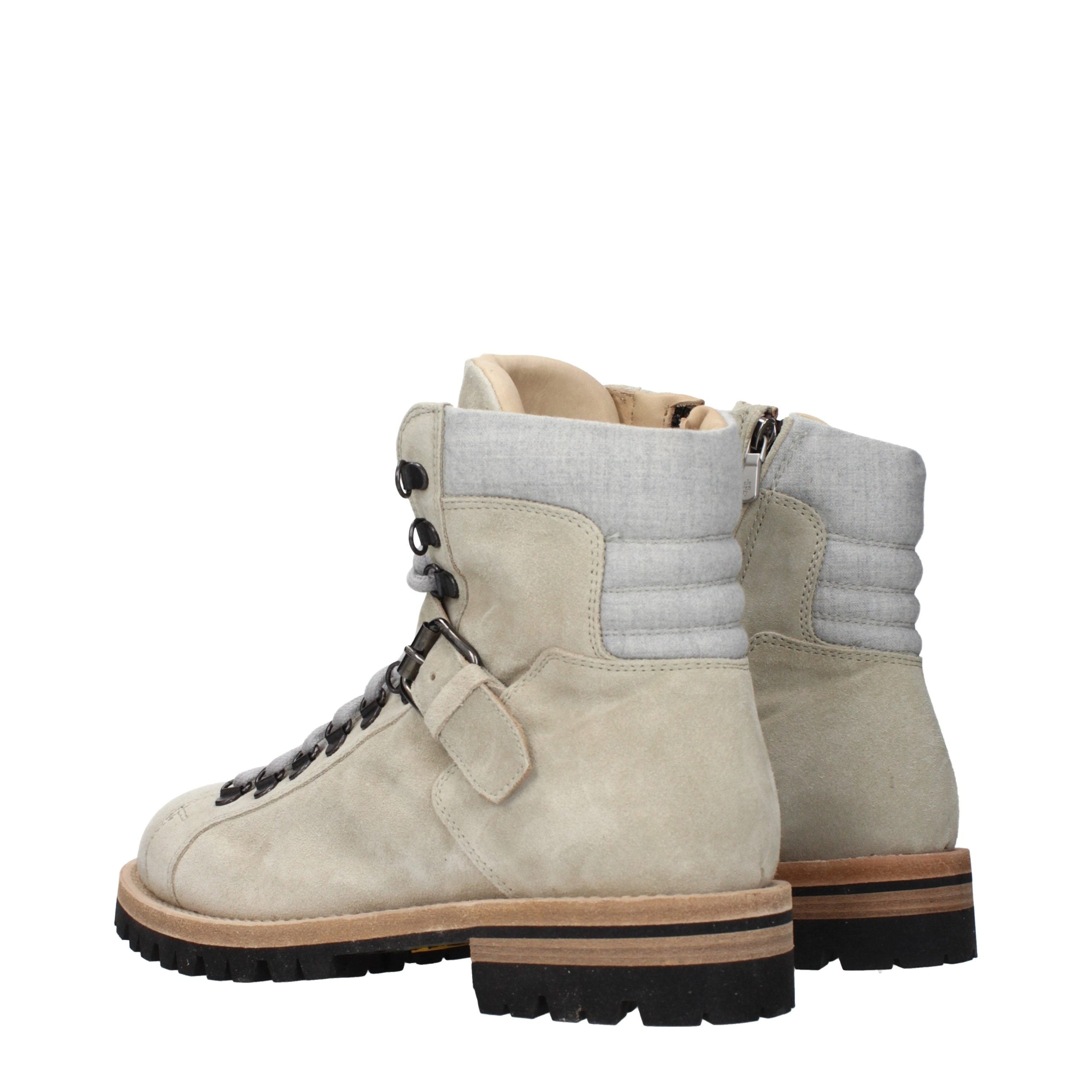 Beige Leather Ankle Boots