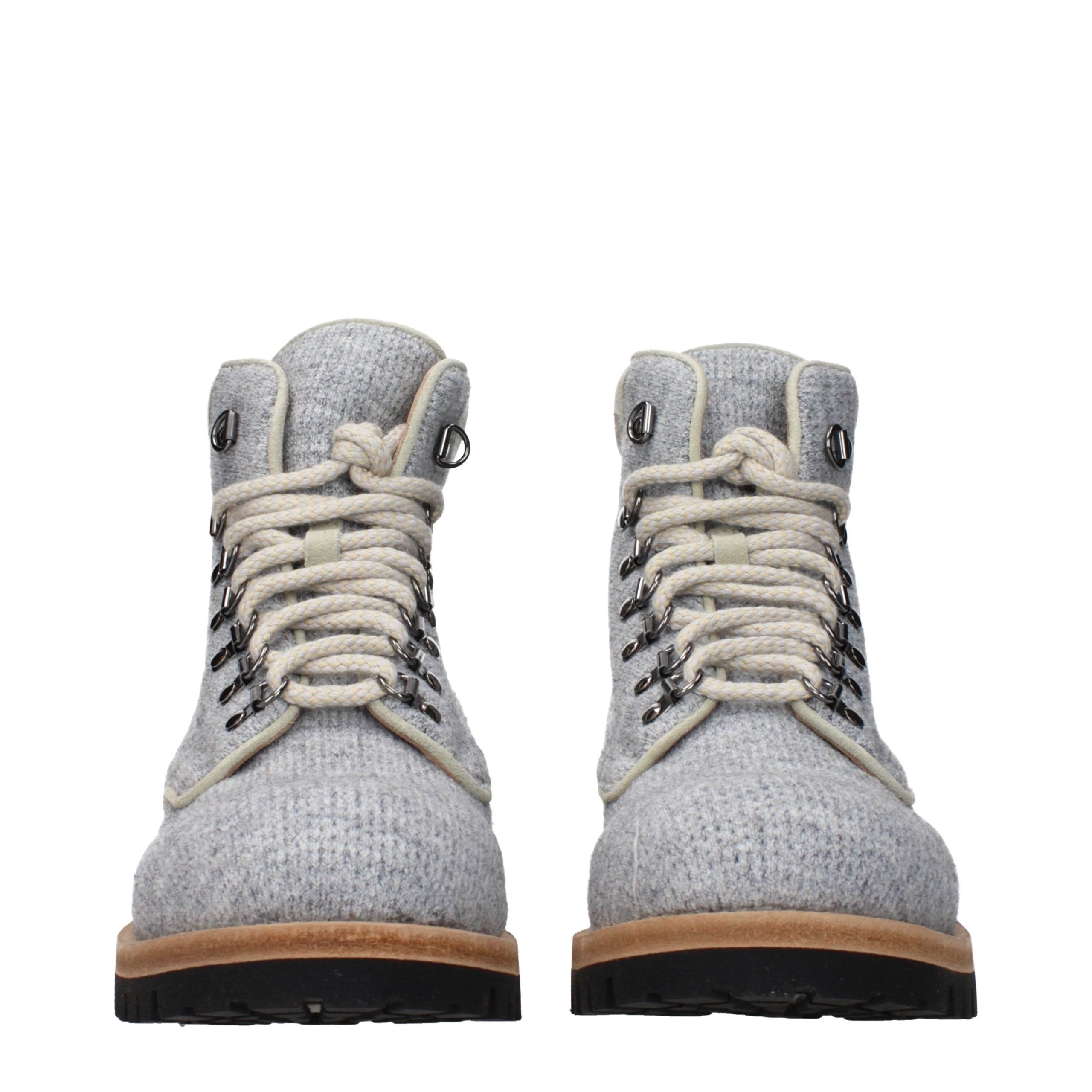 Gray Fabric Ankle Boots