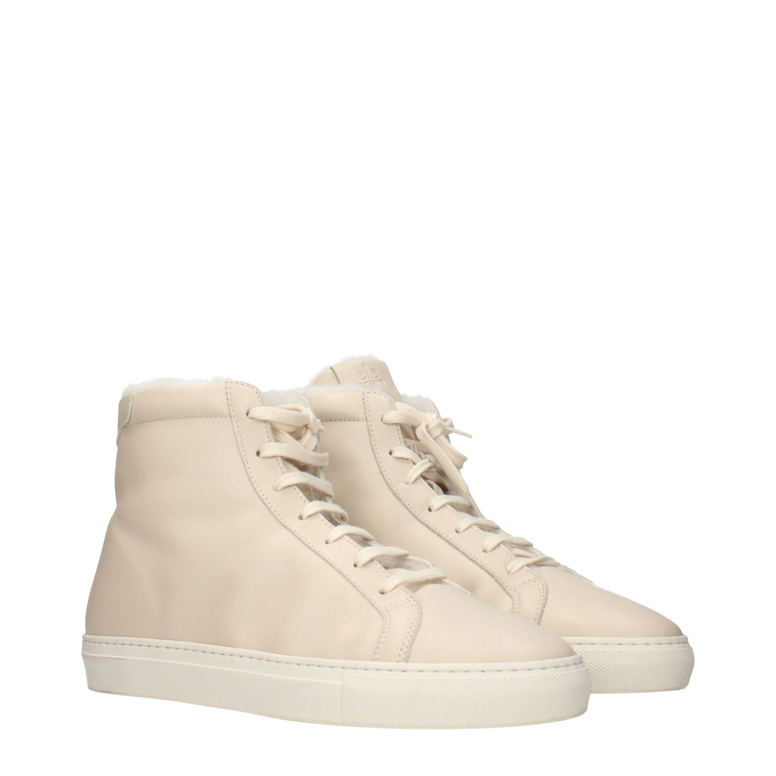 Beige Leather Ankle Boots