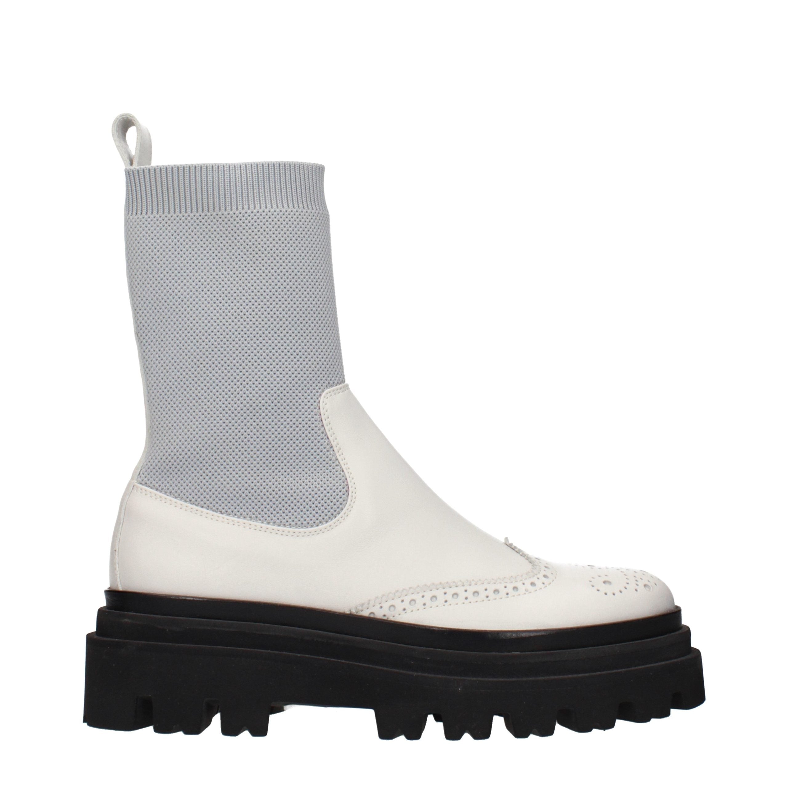 Gray Leather Chelsea Boots