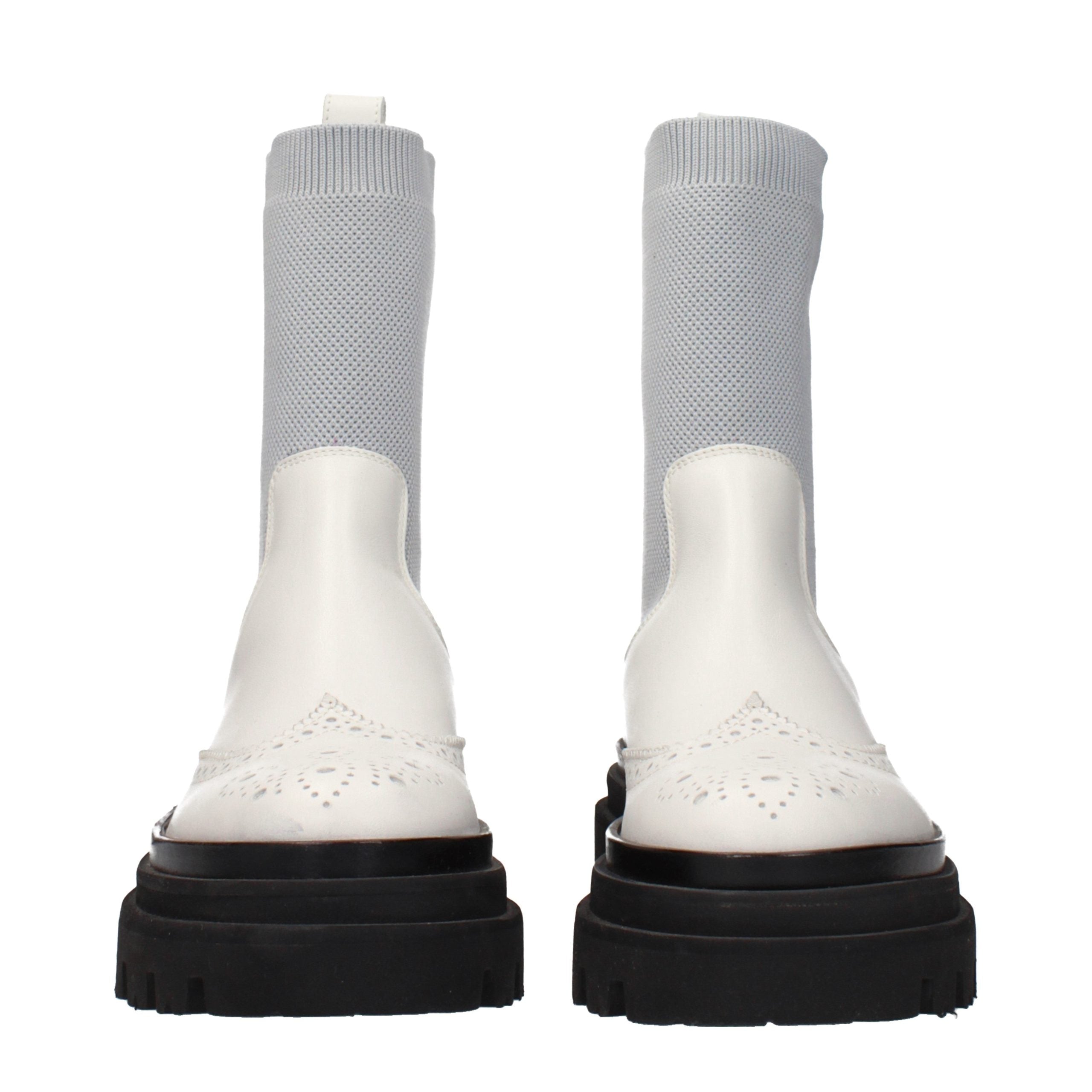 Gray Leather Chelsea Boots