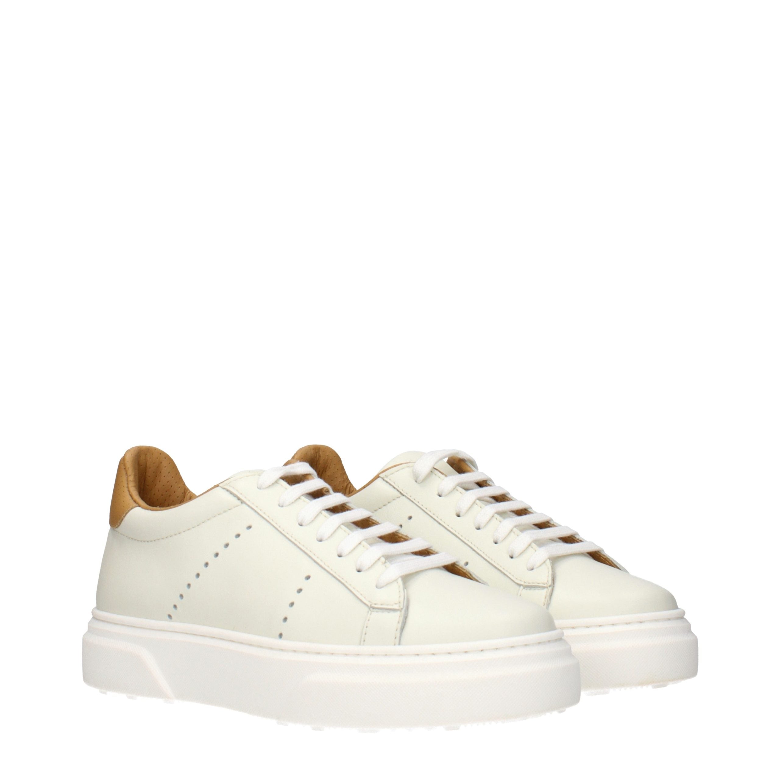 Beige Leather Sneakers