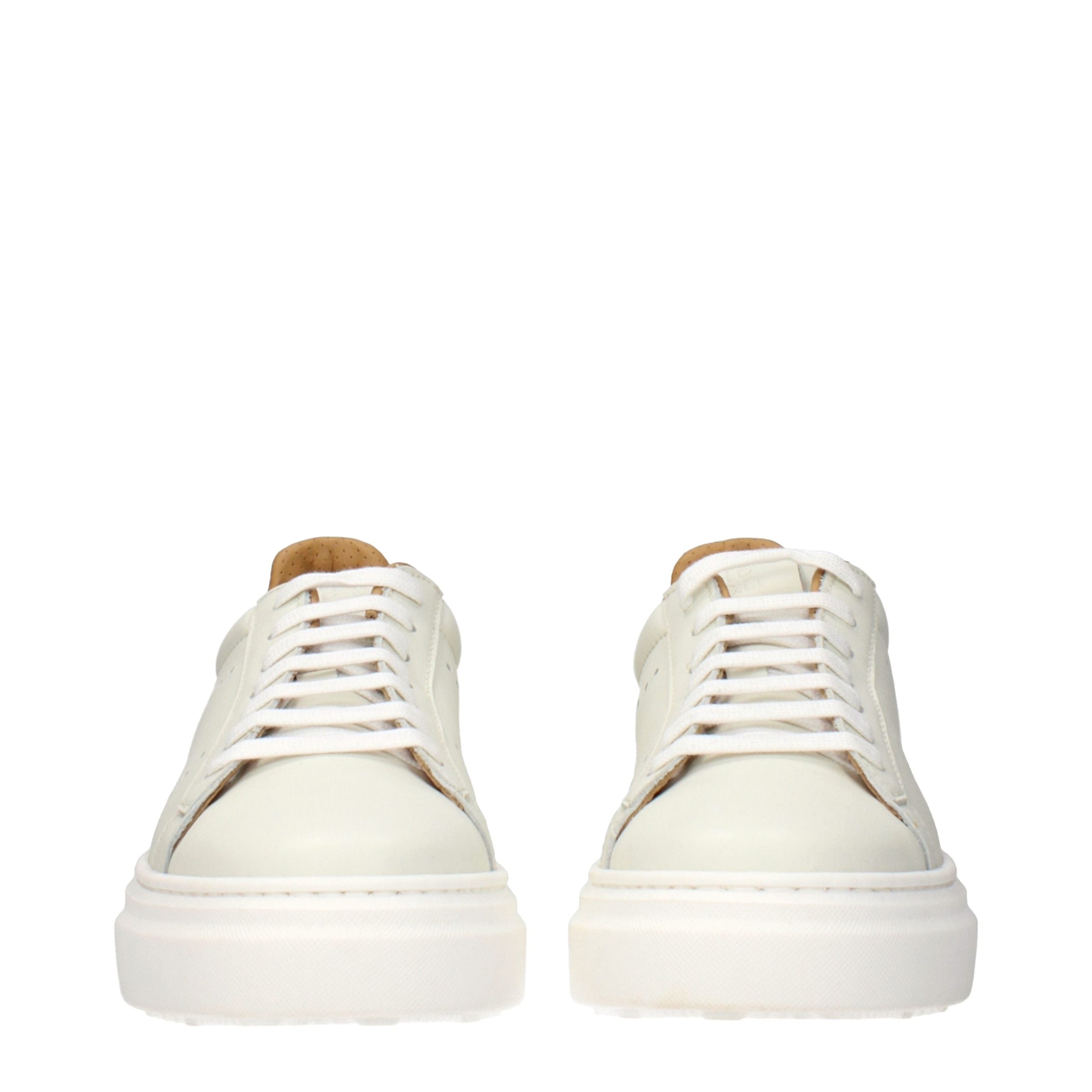 Beige Leather Sneakers