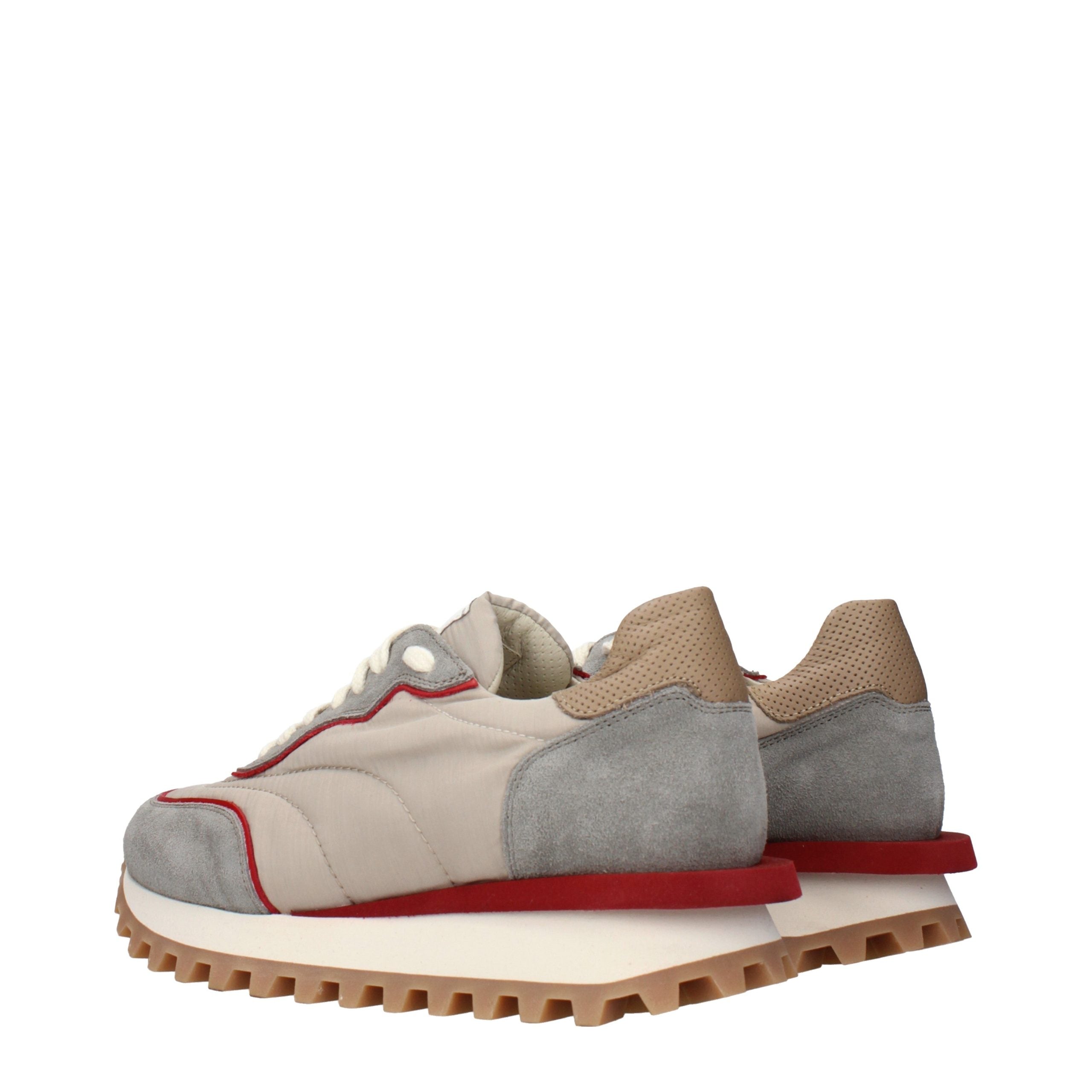 Beige Fabric Low Top Sneakers