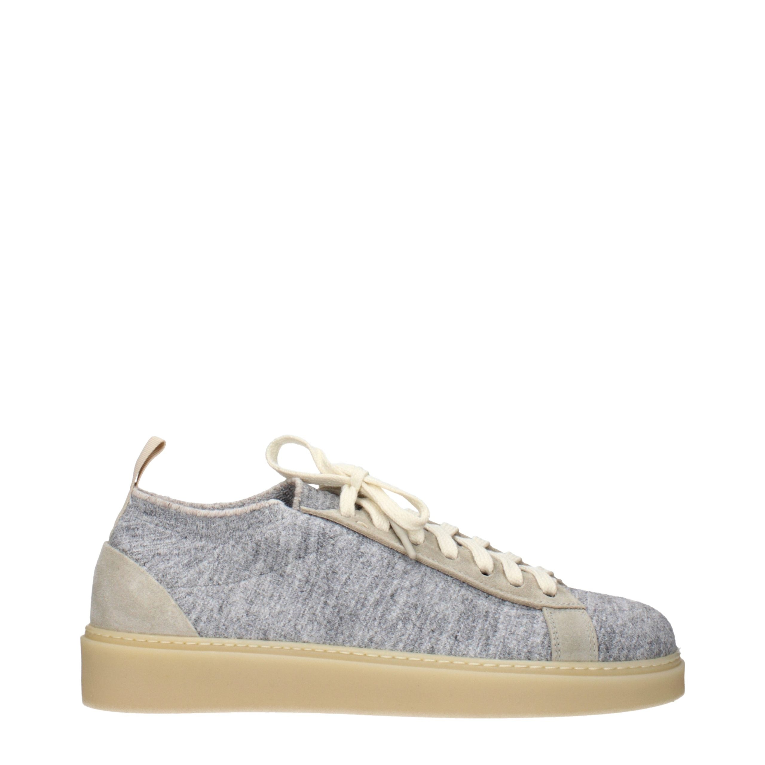 Gray Fabric Low Top Sneakers