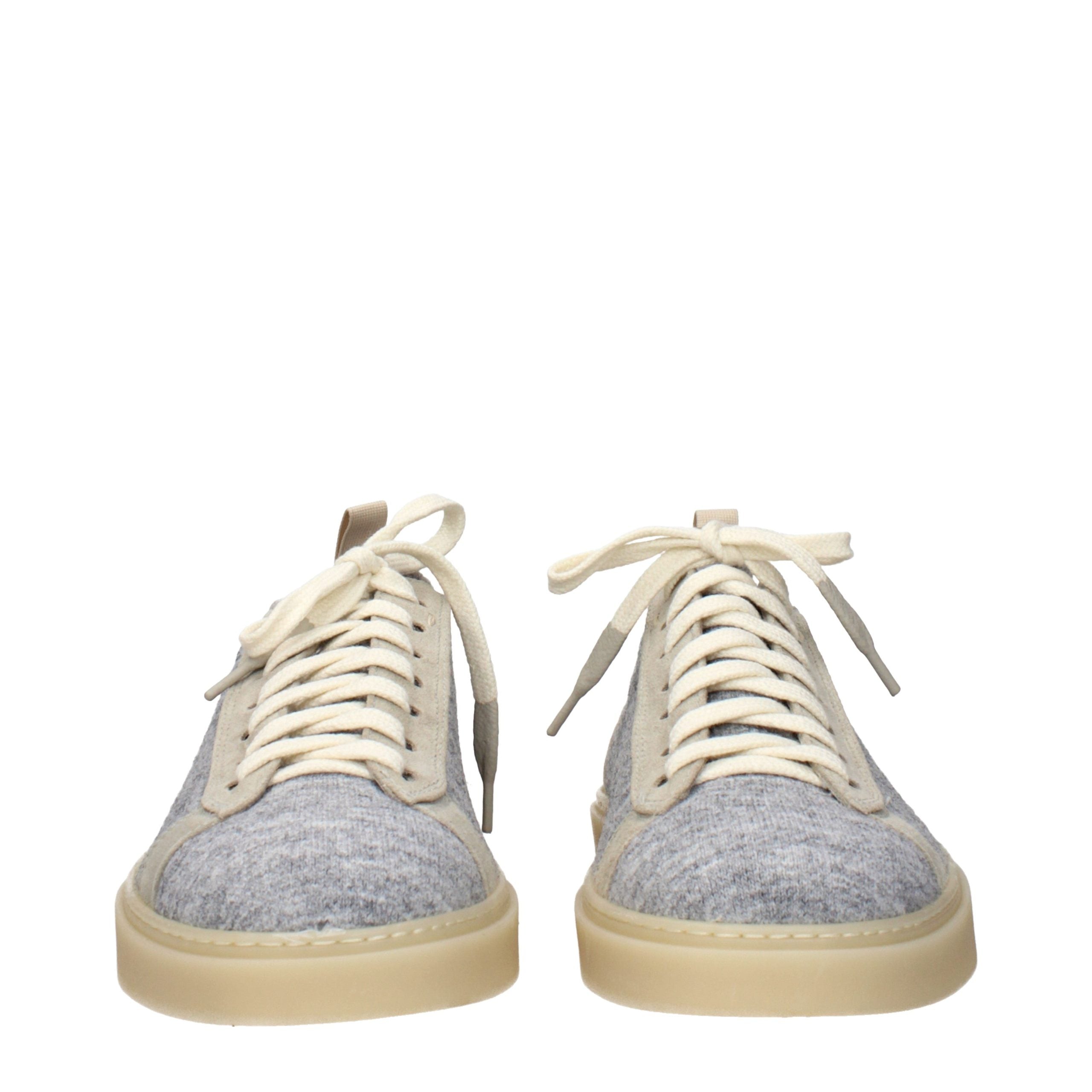Gray Fabric Low Top Sneakers