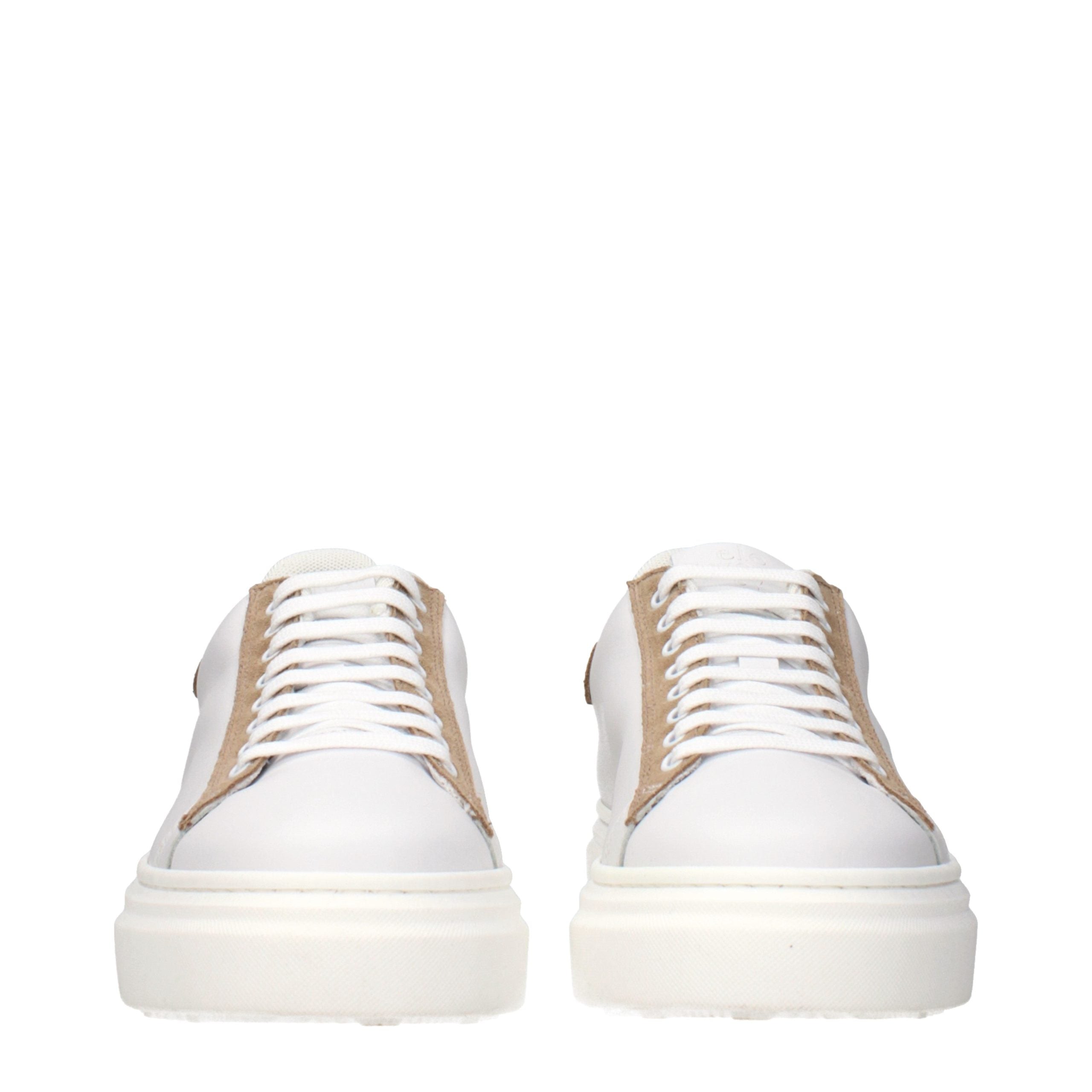 White Leather Low Top Sneakers